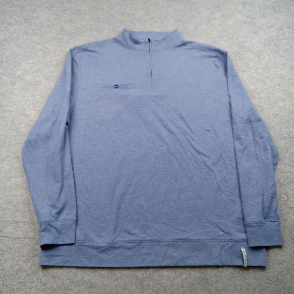 Black Clover Pullover Mens XL Blue 1/4 Zip Long Sleeve Golf Shirt Top Casual